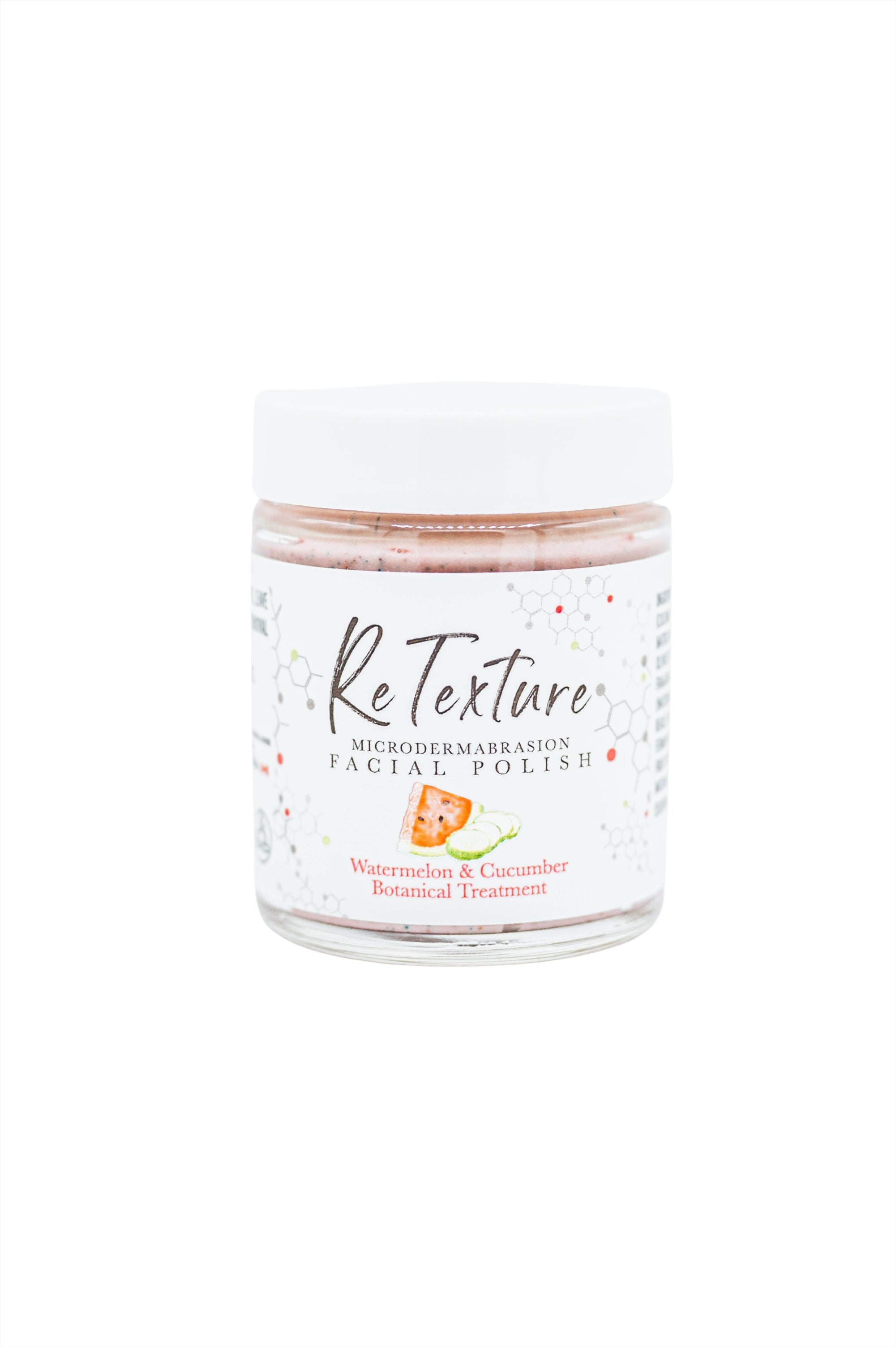 NEW "ReTexture" Watermelon & Cucumber - MicroDermabrasion Facial Polish and Botanical Facial Treatment (Vegan - 2.3oz Glass Jar) - Membrane Post Care Products Inc. NEW "ReTexture" Watermelon & Cucumber - MicroDermabrasion Facial Polish and Botanical Facial Treatment (Vegan - 2.3oz Glass Jar) - Membrane Post Care Products Inc.