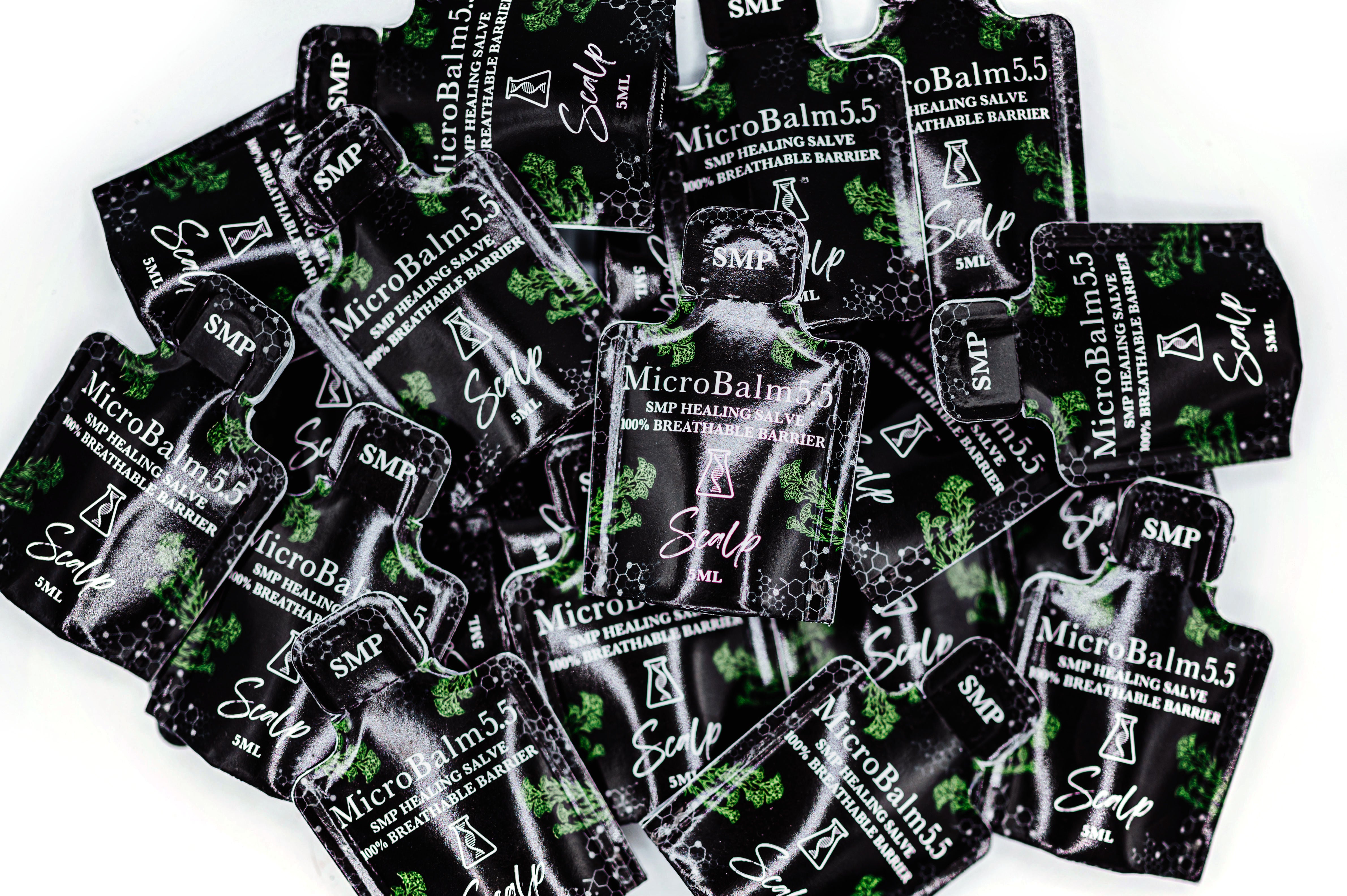 ( 10 Pack) MicroBalm 5.5 Salve (Scalp) Pillow Packs (5ml each) SMP PRO - Membrane Post Care Products Inc. ( 10 Pack) MicroBalm 5.5 Salve (Scalp) Pillow Packs (5ml each) SMP PRO - Membrane Post Care Products Inc.