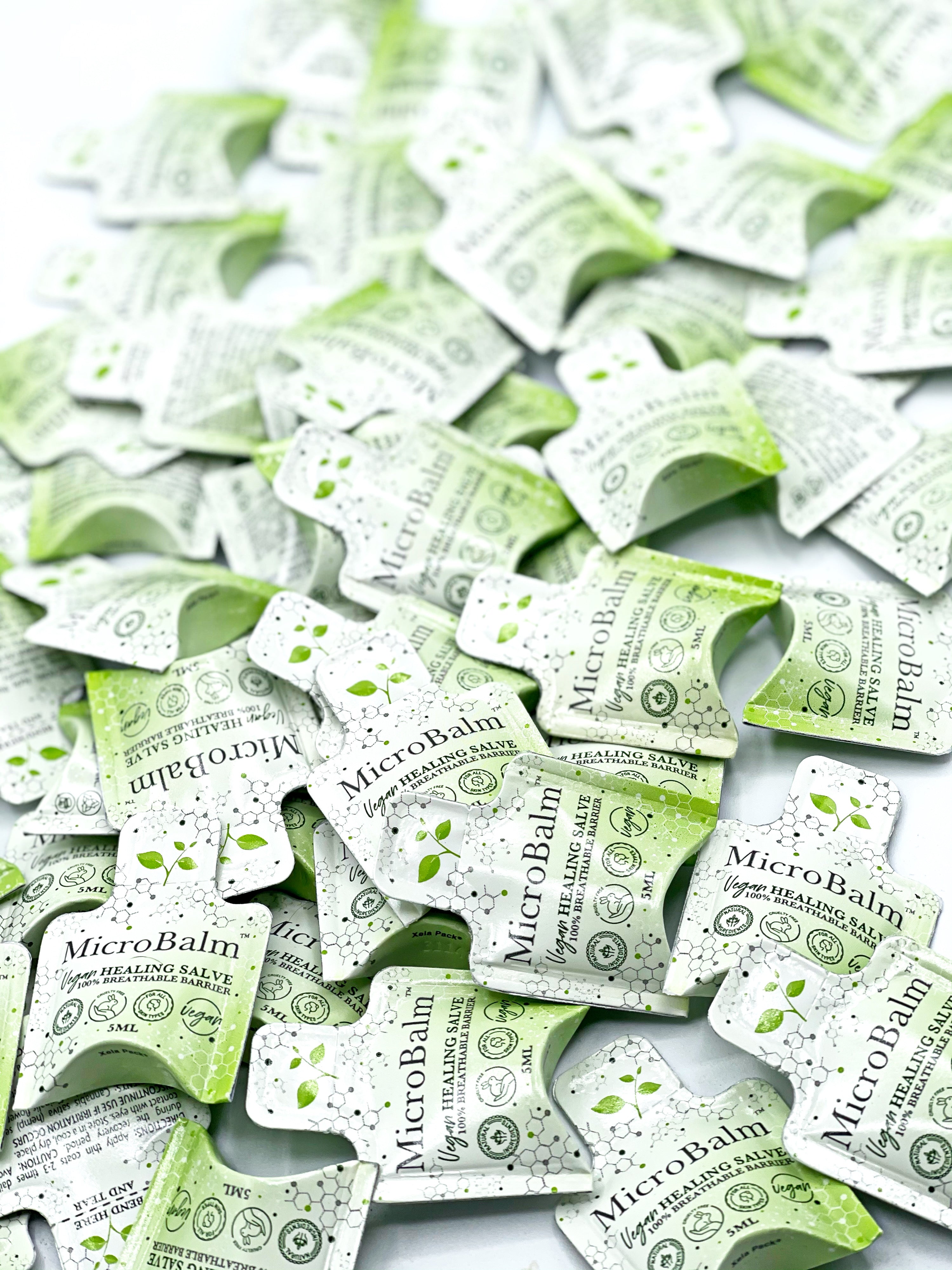(10 Pack) MicroBalm VEGAN Pillow Packs - (5ml each) - Sampler Pack - Membrane Post Care Products Inc. (10 Pack) MicroBalm VEGAN Pillow Packs - (5ml each) - Sampler Pack - Membrane Post Care Products Inc.