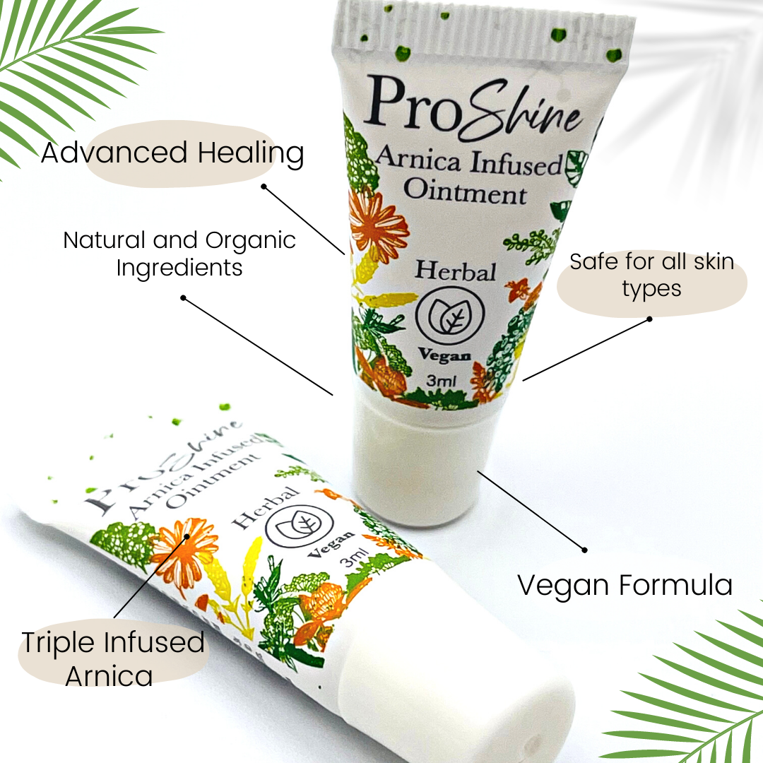 PRO SHINE - Intense Arnica Formulation - Vegan (Mini 4ml Tubes) - Membrane Post Care Products Inc. PRO SHINE - Intense Arnica Formulation - Vegan (Mini 4ml Tubes) - Membrane Post Care Products Inc.