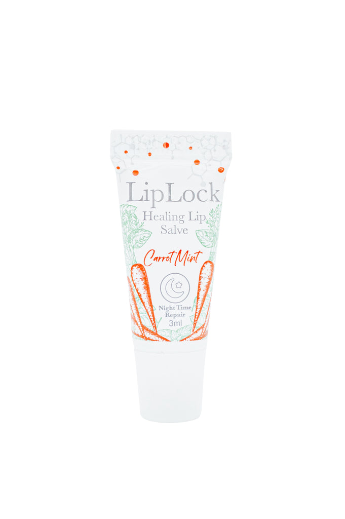 (10 Pack) Night Time Repair - Carrot Mint LipLock (3ml tubes Minis) - Membrane Post Care Products Inc.